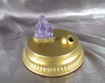 Stifthalter für Schreibtisch, antiker bronzefarbener Amethyst-Buddha-Stifthalter