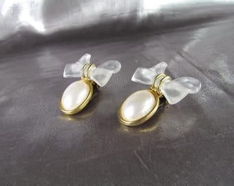 GRES PARIS Vintage Clip-on Earrings, Grès Paris Perfumes Fashion Jewelry