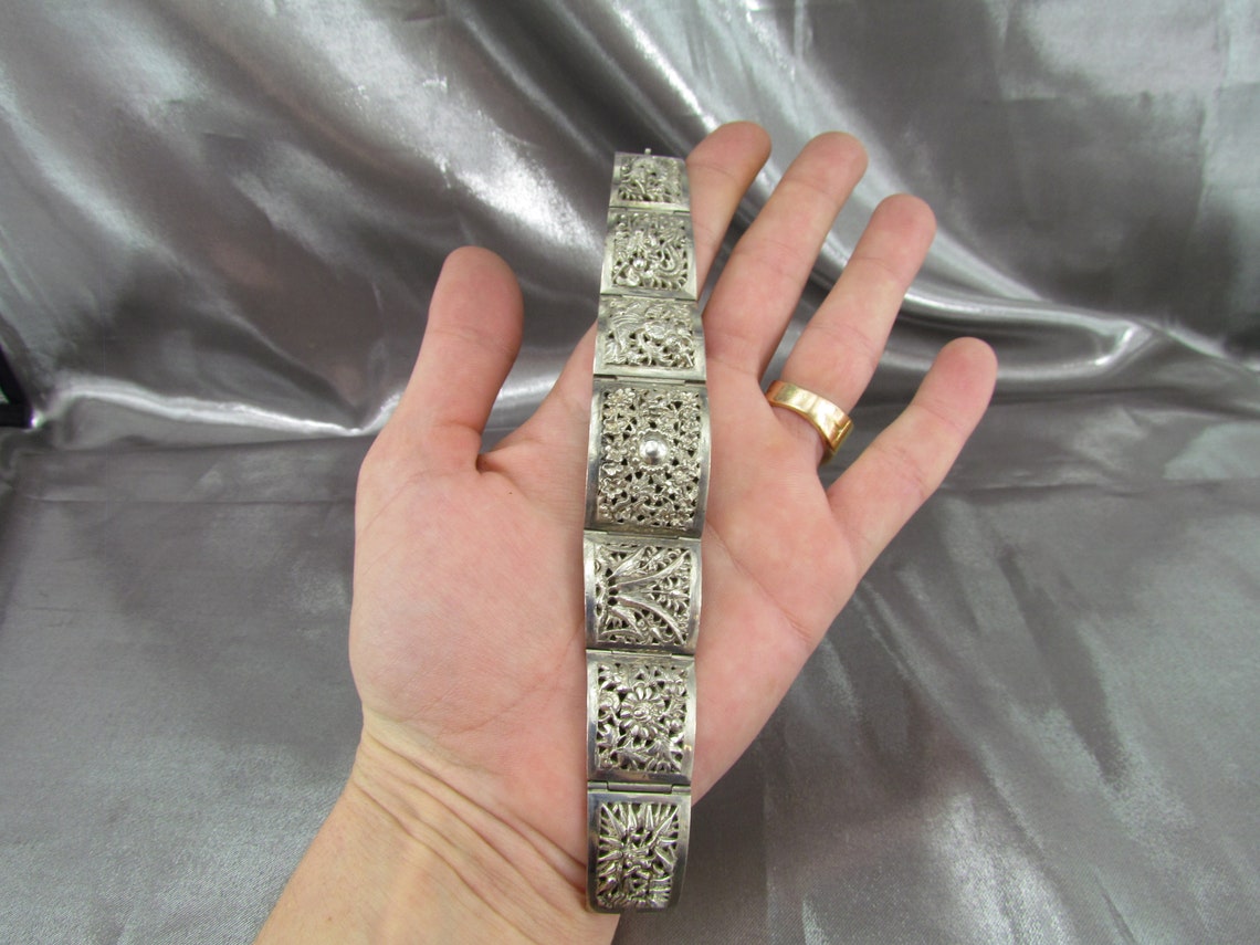 Vietnamese Bracelet Sterling Silver Indochina Cuff Bracelet Etsy