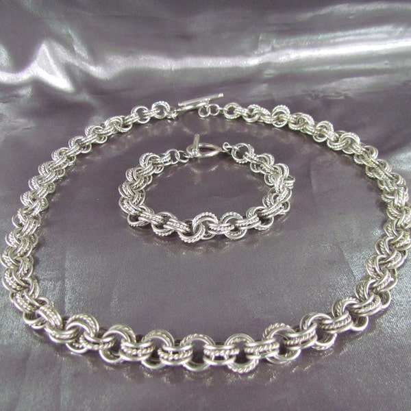 TIFFANY & CO Jewelry, Silver Necklace Bracelet Set Tiffany And Co Vintage