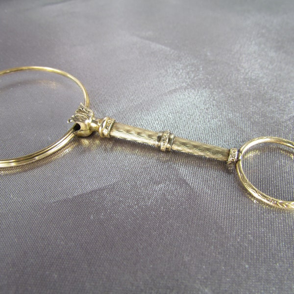 Lunettes Anciennes Lorgnette Plaqué Or, lunettes avec poignée, lunettes pliantes Françaises