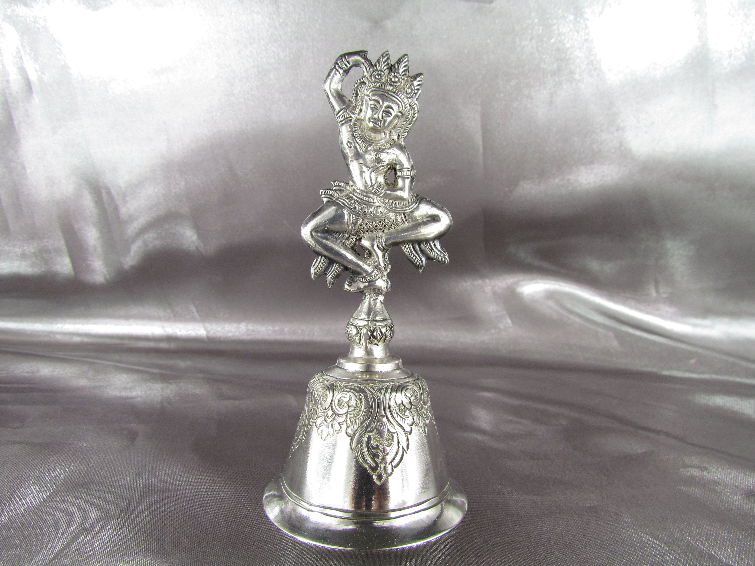Charme Breloque Argent Sterling 925 - Cloche De Table Victorienne Mobile - Vintage, 4.9g, 2.5cm