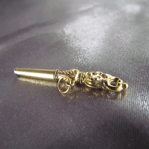 18k Gold Pocket Watch Key, Antique Watch Key, French Victorian