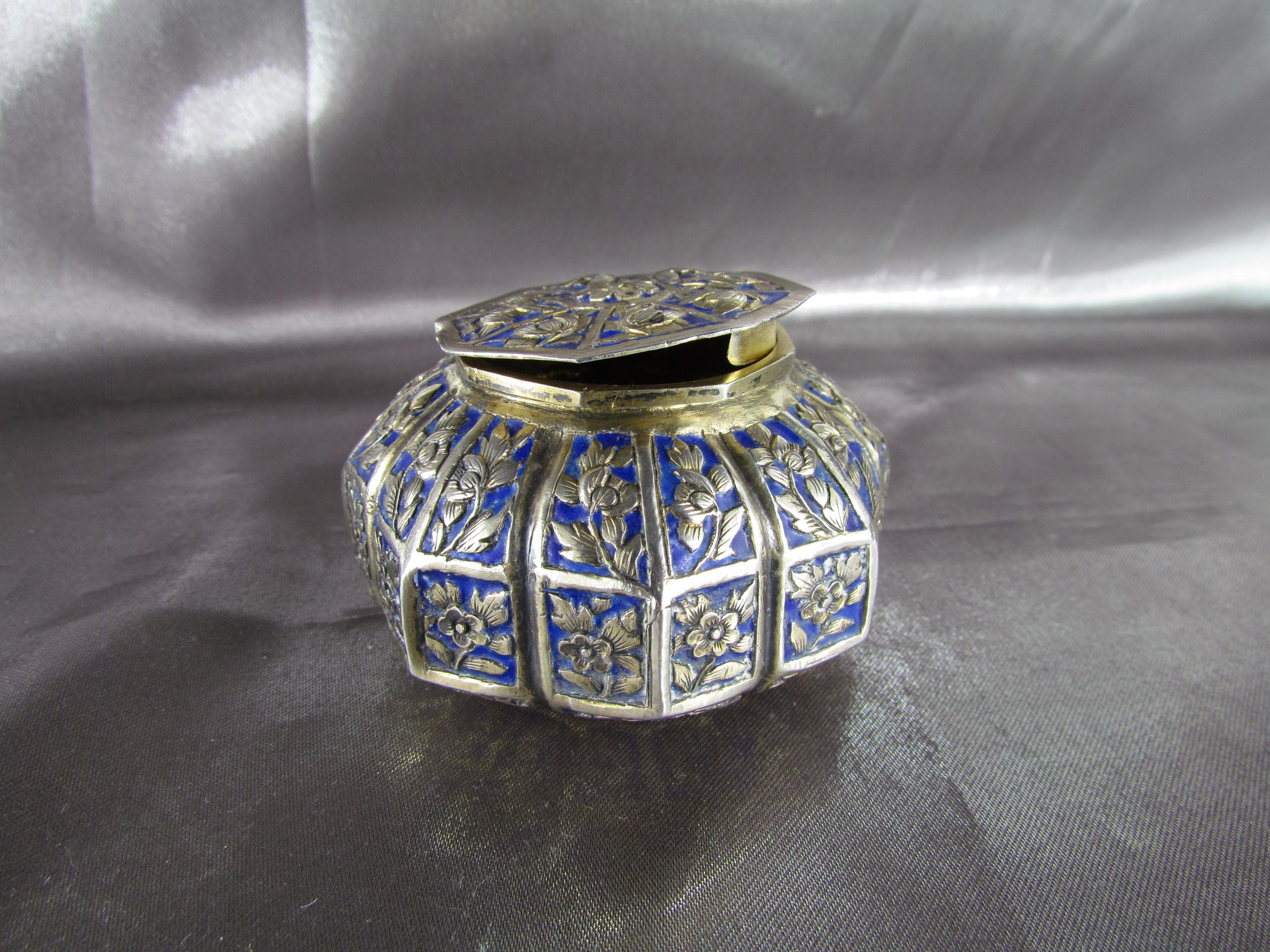 アンティーク タイ ミャンマー box 銀製 シルバー製 民族 Antique Thai Silver Box - Etsy