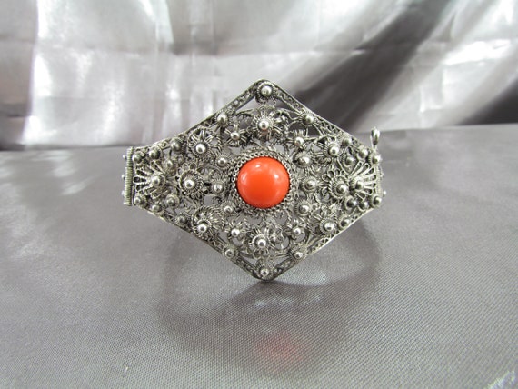 Vintage Ethnic Filigree Bracelet , Sterling Silver