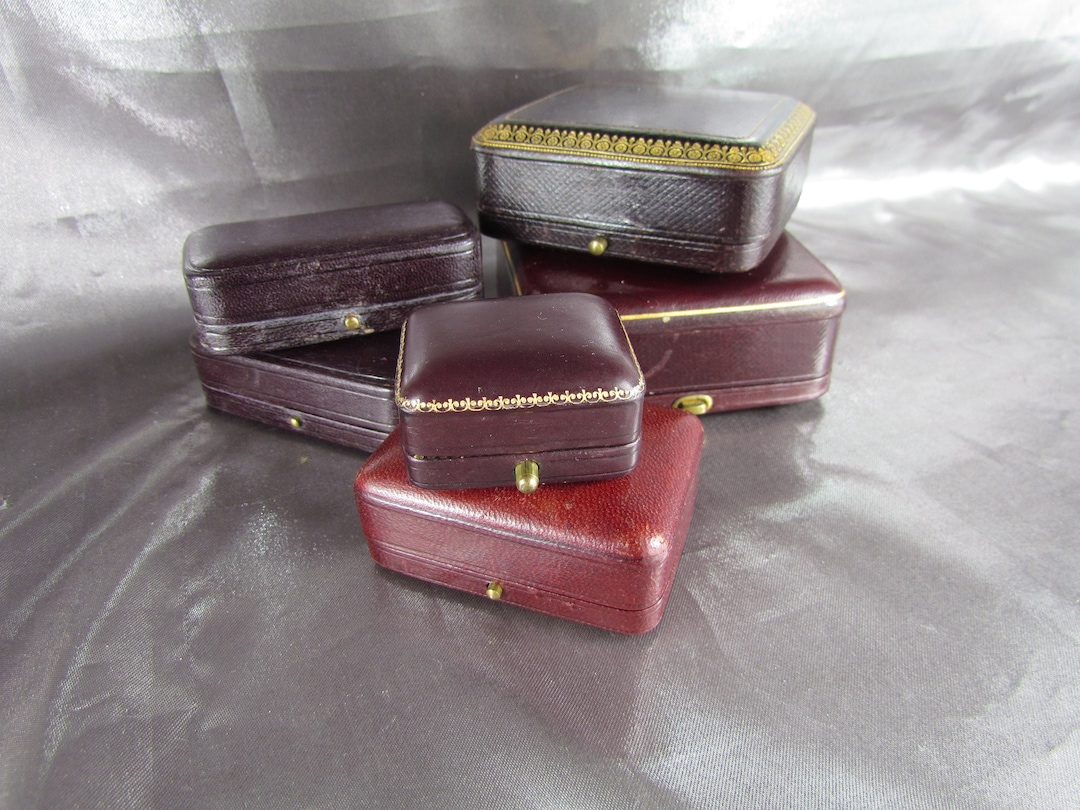 Lot of Jewelry Boxes, Antique Jewelry Boxes, Victorian Leather Velvet