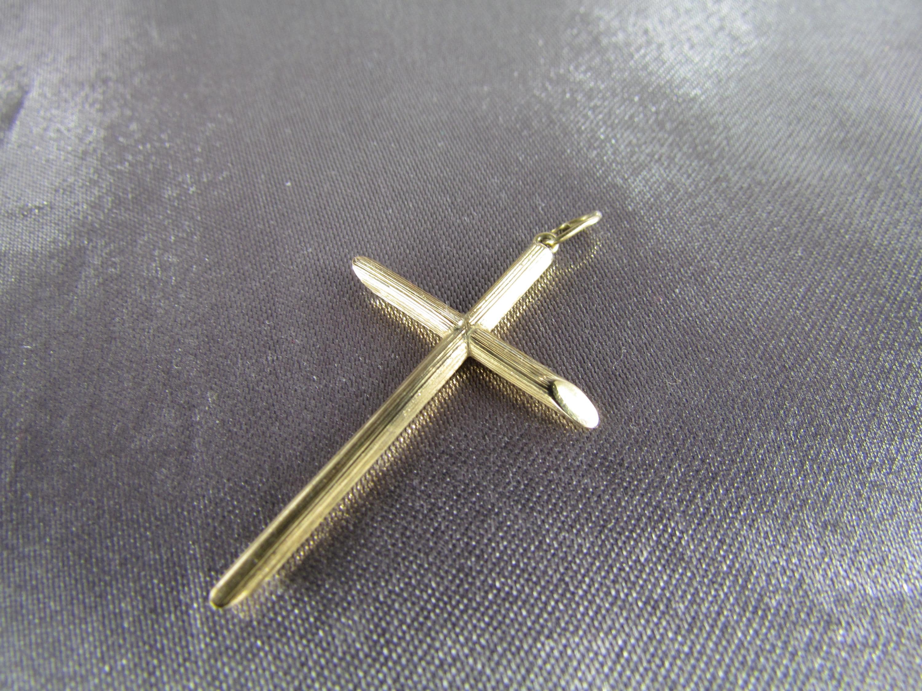 18k Gold Cross, Small Gold Cross, Vintage 18k Gold Cross Pendant