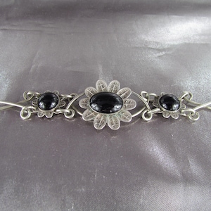 60's Bracelet, Vintage Silver Metal Daisy, Vintage French Bracelet