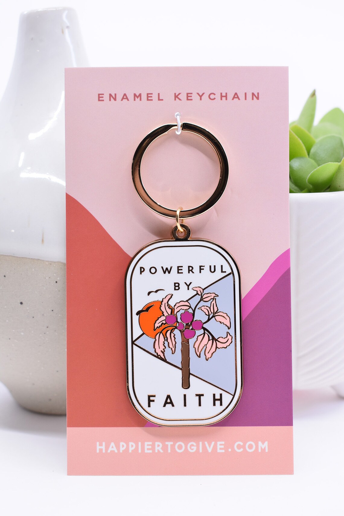 Sale Enamel Keychain 2021 Powerful By Faith Gifts JW Etsy