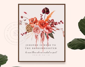 Near to The Brokenhearted : Vintage Botanicals - Printable Download - JW Art - JW Gifts