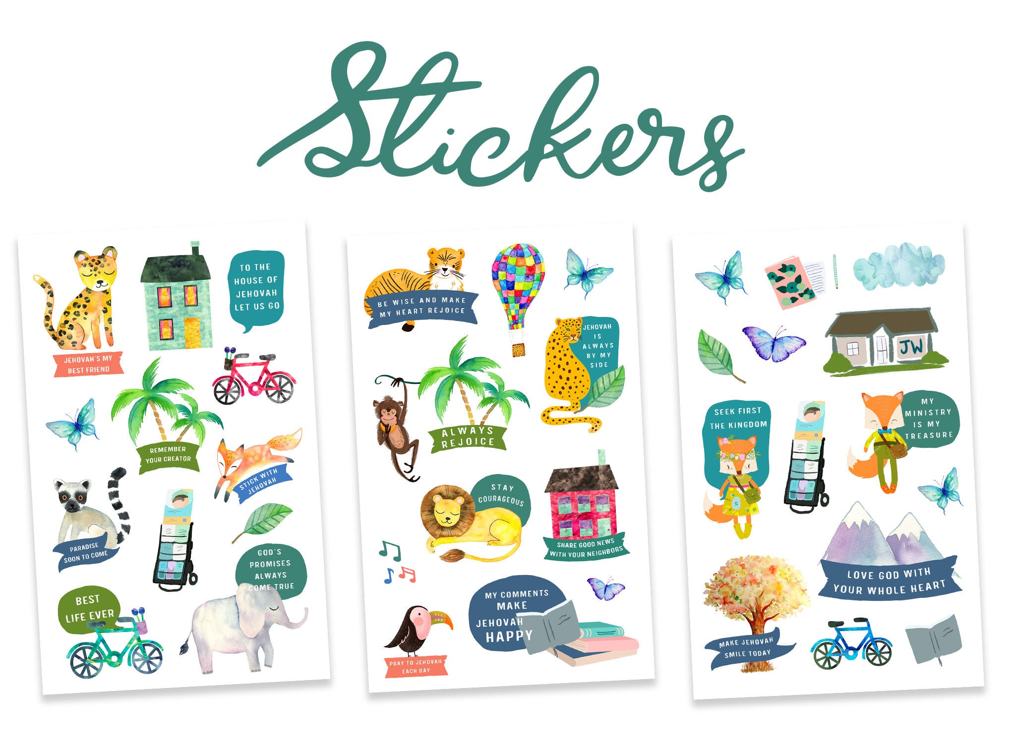 Kids Powerful By Faith Happy Sticker Pack : Vinyl, Washable & Removab…