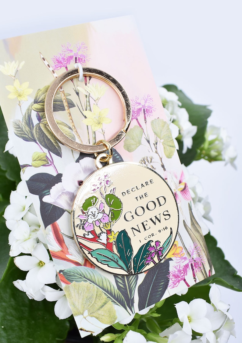 Declare Good News Enamel Keychain : JW Gift Ideas, Pioneer Gift, Small Gifts, 2024 Convention Gift image 2