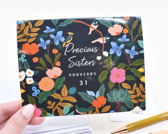 3 Pack : Wild Garden Precious Sisters Card - JW Pioneer Gifts - JW Letter Writing - JW Ministry Supplies - Jw Gift Ideas - Jw Cards