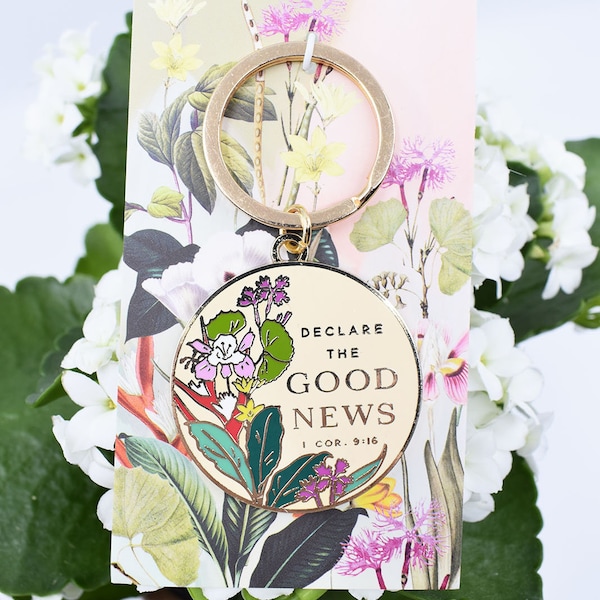 Declare Good News Enamel Keychain : JW Gift Ideas, Pioneer Gift, Small Gifts, 2024 Convention Gift