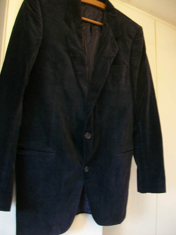 Luxury 1960s Men's Navy Velvet Jacket, Cecil Gee,
