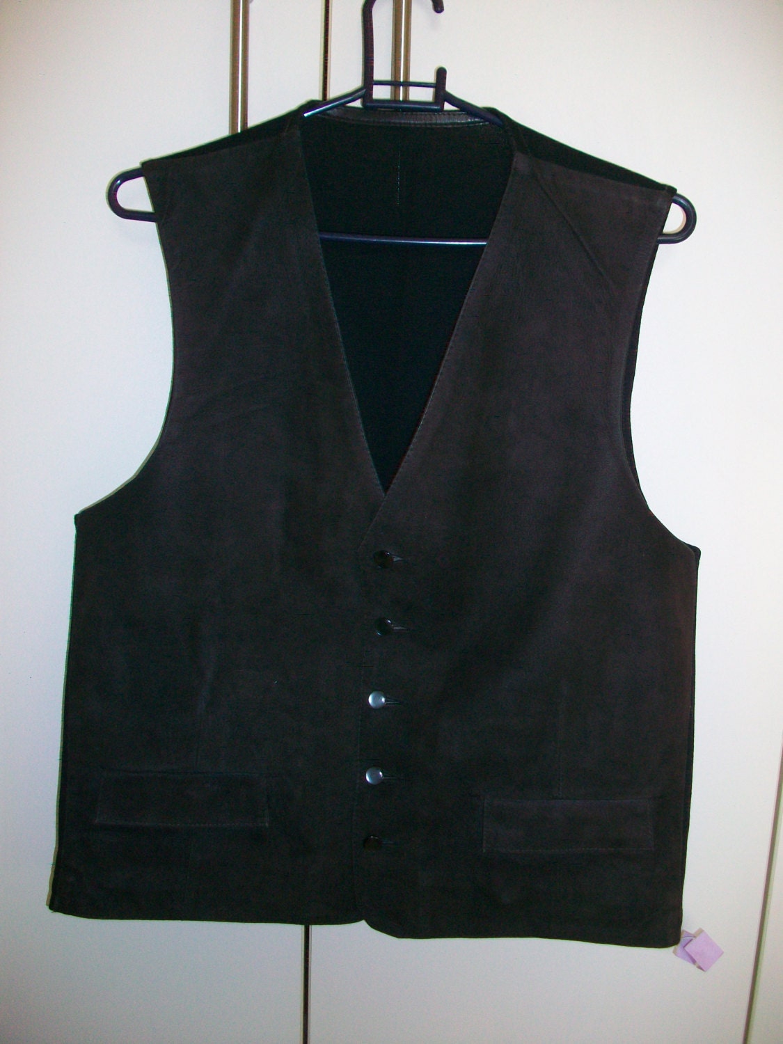 Image of Brown Suede 1960S Men's Waistocat, Vest, Hornes Of London, Excellent Vintage Condition