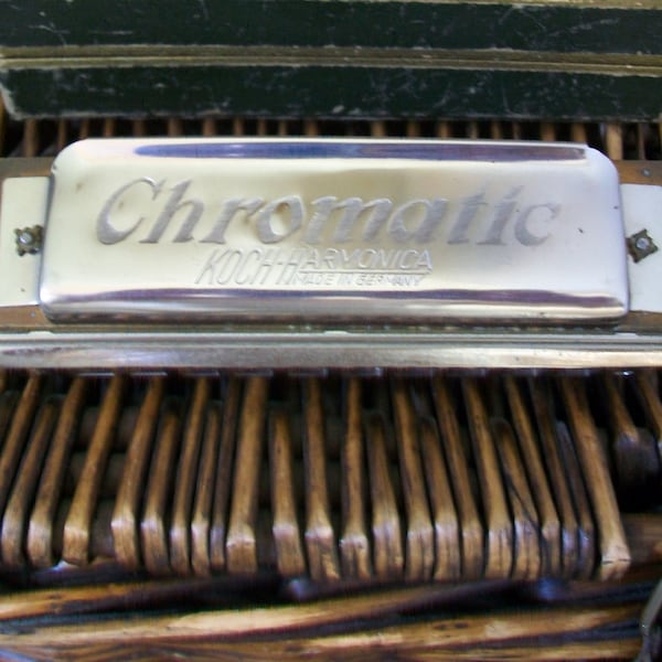 c. 1935 Chromatic Koch Harmonica, Made in Germany, Original Box; Excellent condition, Christmas Gift