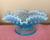 Blue Fenton Hobnail Dish