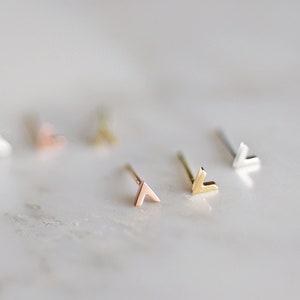 Tiny Arrow Stud Earrings, V Shape, Rose Gold, Gold, Silver, Minimalist, Cool Gift For Her, Geometric, Oorbellen, Children's, Kids