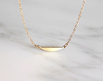 Semicircle Necklace, Minimalist Gift, Long Gold Necklace, Layering Rose Gold, Silver Choker, Half Circle, Minimal Jewelry, Architectural