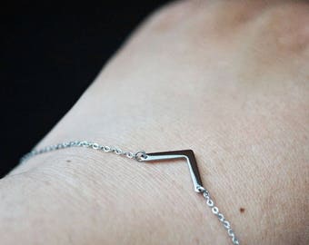 V Bracelet, Arrow Anklet, Water Resist No Tarnishing, Rose Gold Minimalist Jewelry, Silver Minimal Bracelet, Zilver Armband, Gift For Her