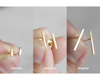 Bar Earring, Pure Titanium Stud, Minimalist Jewelry, Gift For Her, Titanium Oorbellen, Ros Gold, Cadeau Voor Vrouwen, Surgical Steel