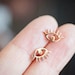Evil Eye Earrings, Gold Titanium Studs, Anodized Implant Grade, Rose Gold Silver, Christmas Gift For Her, Oorbellen, Cadeau Voor Haar 