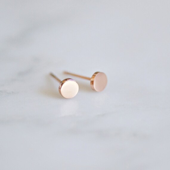 Dot Stud Earrings Tiny Stud Earrings Tiny Round Earrings Etsy