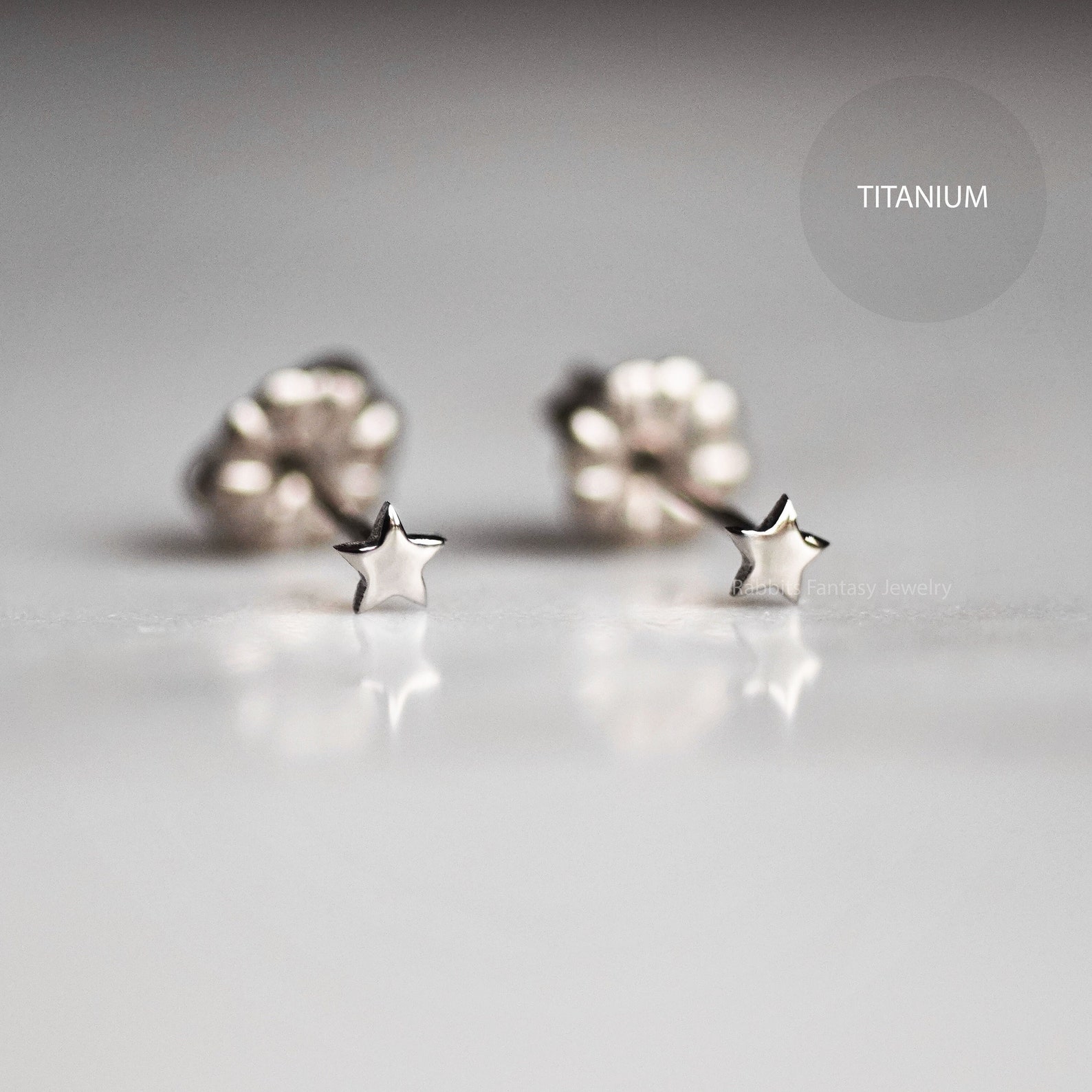 Pure Titanium Earring 3mm Tiny Star Stud Pure Titanium - Etsy