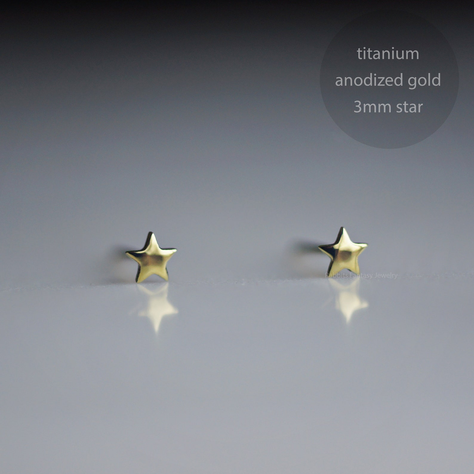 Pure Titanium Earring 3mm Tiny Star Stud Pure Titanium - Etsy