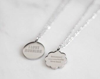 Foodie Runner Layered Necklace, Set of 2 Necklaces, Love Running Marathon Sport Jewelry, Birthday Gift For Her, Rabbits Fantasy World