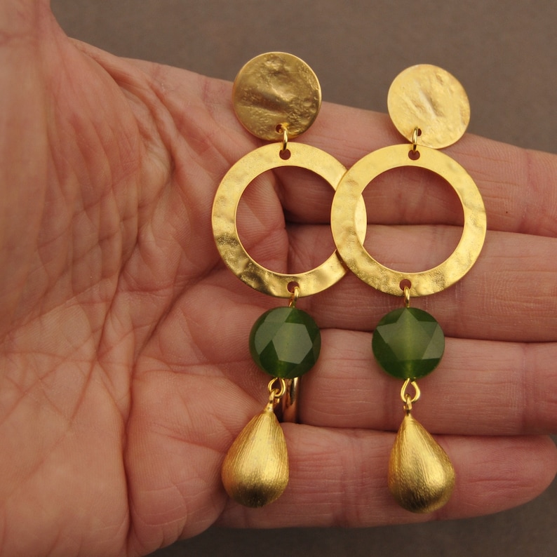 Boucles d'oreilles pendantes Vague Or Sans pierre Jaune 375/1000 - 13180198553R00 • Histoire d'Or