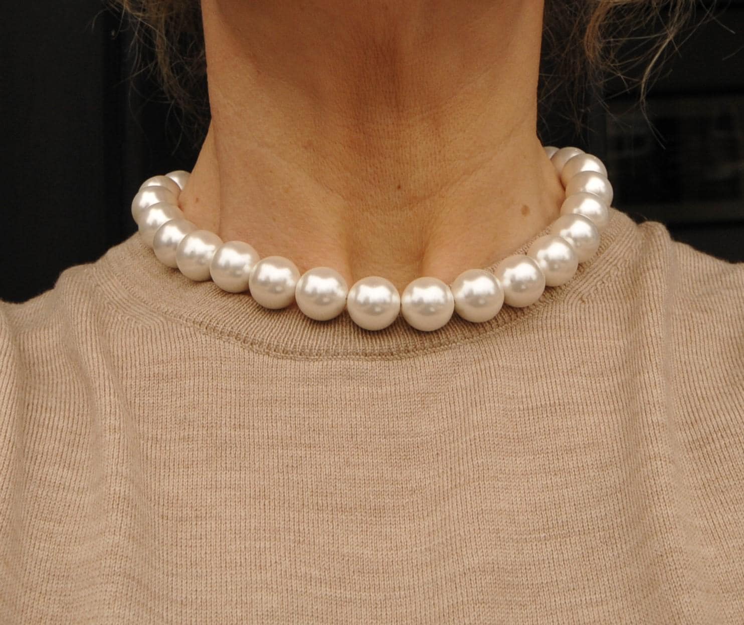 Collier Ras-de-Cou Vintage En Nacre Blanche Et Petites Perles Fines - Longueur 42,5 Cm - Neuf Sans Emballage