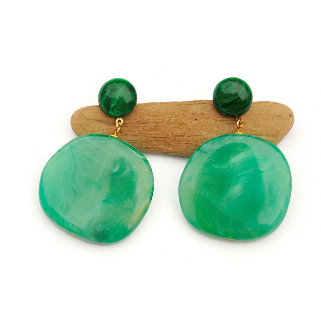 Boucles D'oreilles émeraude Waimore - Zircons Verts - Style Vintage