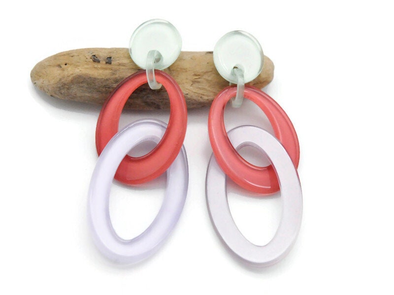 Hoop Earrings Hoop Earrings in Niobium Sieraden Oorbellen Hoepeloorbellen 24mm Regenboog gekleurde 1 Inch hoepels 