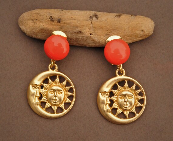 Feelairy Orecchini Sole e Luna Orecchini Bohémien Vintage per Donne Ragazze, Orecchini Pendenti retrò Gioielli Regalo per Fidanzata Moglie Amante Madre Figlia