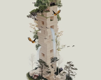 Biodiversity Tower (2023) - 8" x 10"