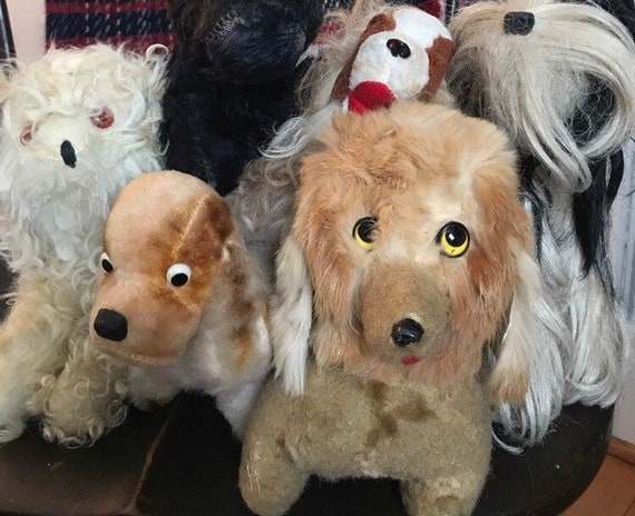 antique stuffed dog