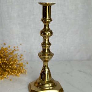 Polished Brass Virginia Metalcrafters Newport Candle Stick Holder English Victorian Bee Hive Push Up Style Candle Sticks Sold Brass Diamond