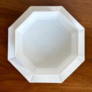 Saladier blanc octogonal céramique Octime Arcopal retro