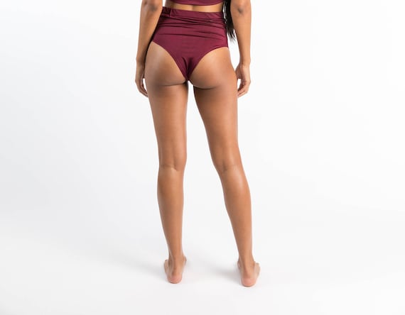 high waist thong swim