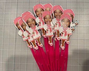 Spa themed cupcake toppers . set of 12. Waterproof with glossy finish.