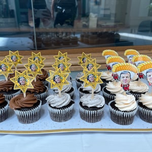 Personalized police or  Sheriff cupcake toppers. set of 12. Waterproof with glossy finish