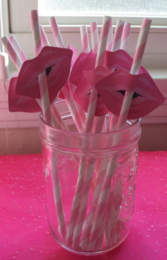 Drinking Straw Lips. Set of 15 Etsy