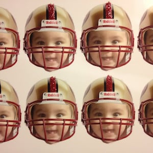 DIY digital Photo cupcake toppers football themed