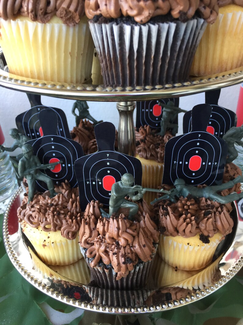 Target Practice Army Military Themed Nerf Gun Cupcake Toppers. Etsy
