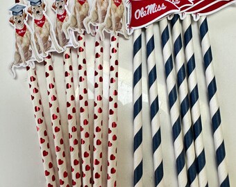 Pajitas de confeti personalizadas. Acabado brillante con opción de sombrero.