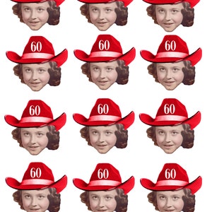 DIY cowboy or cowgirl birthday hat photo cupcake toppers