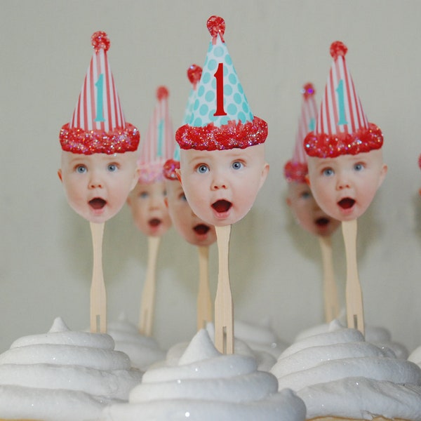 Circus combo photo cupcake toppers. set of 12. Waterproof with glossy finish.