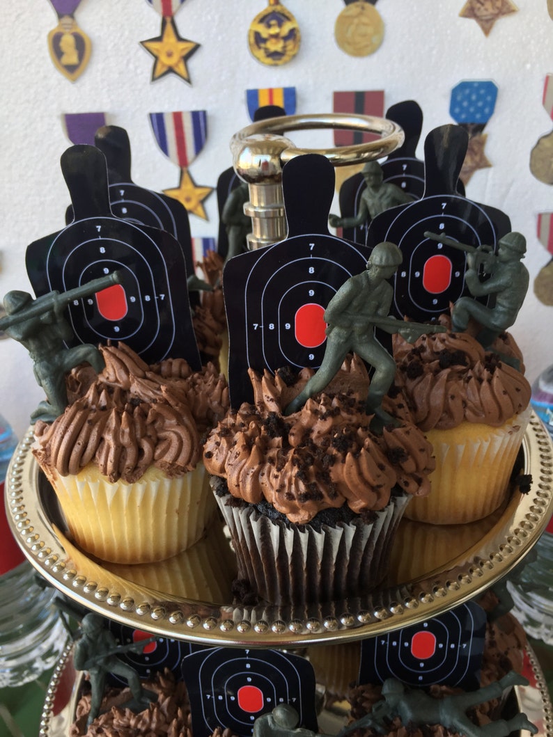 Target Practice Army Military Themed Nerf Gun Cupcake Toppers. Etsy